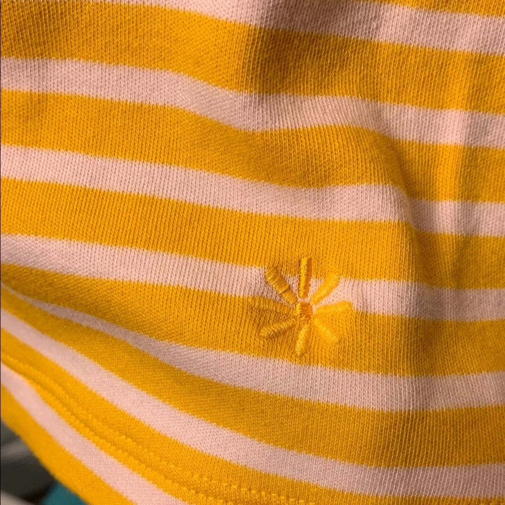 Isaac Mizrahi Essential Yarn Dye Stripe 3/4 Sleeve Top Size Medium Yellow Pink - Picture 3 of 7